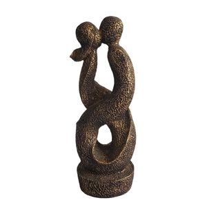 Minimalist Art Kissing Couple Statue Figurine 13" tall